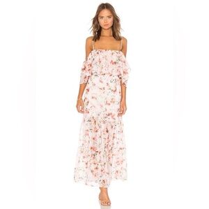BB Dakota RSVP Tae Vanilla Floral Tiered Maxi Dress, Size S